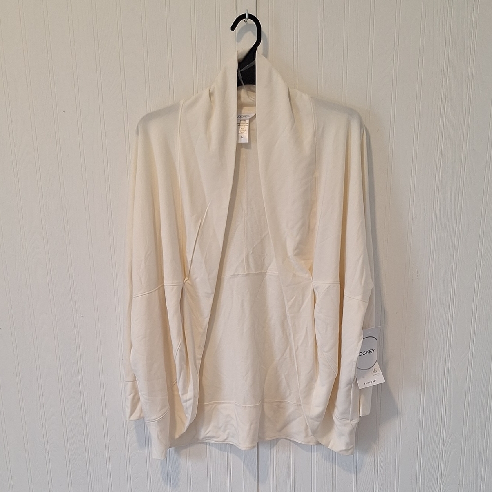 Jockey Cream Open Front Cardigan Jacket | Soft Knit | Size L